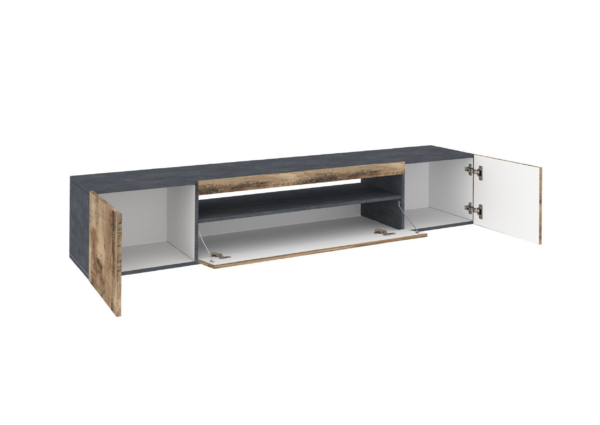 Mobile Porta TV Daiquiri - 200cm - Ardesia e Acero Pereira - immagine 2