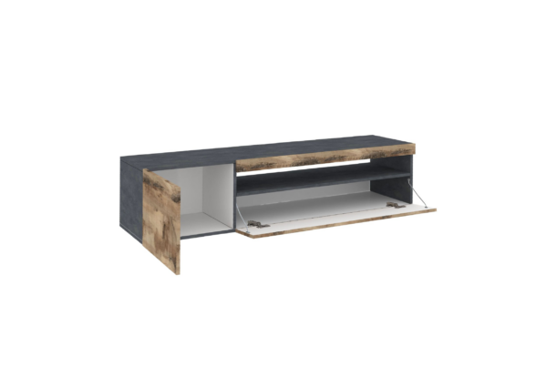 Mobile Porta TV Daiquiri - 155cm - Ardesia e Acero Pereira - immagine 2
