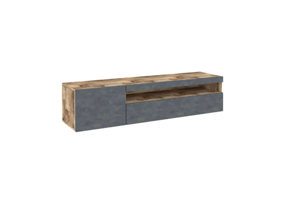 Mobile Porta TV Daiquiri - 155cm - Acero Pereira e Ardesia - immagine 2