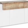 Credenza Coro Moderna 3 ante - Bianco Lucido e Acero Pereira - immagine 4