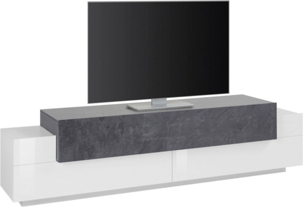 Credenza Coro Moderna 2 ante - Bianco Lucido e Report - immagine 4