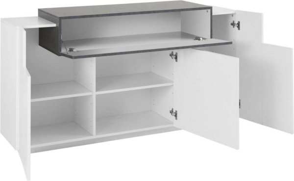 Credenza Coro Moderna 3 ante - Bianco Lucido e Report - immagine 2