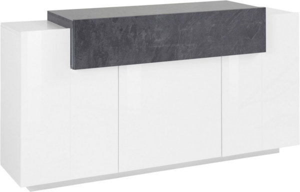 Credenza Coro Moderna 3 ante - Bianco Lucido e Report - immagine 3