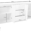 Credenza Vega 220 - 4 ante/3 cassetti - Ardesia - immagine 3