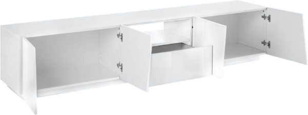 Mobile Porta TV Vega 220 - 4 ante/1 cassetto - Bianco Lucido - immagine 2