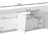 Mobile Porta TV Vega 220 - 4 ante/1 cassetto - Bianco Lucido - immagine 3
