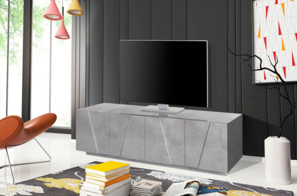 Mobile Porta TV Ping 160 - 4 ante - Cemento Bronx