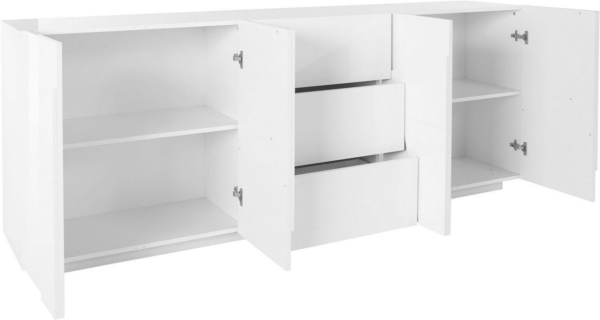 Credenza Ping 220 - 4 ante/3 cassetti - Bianco Lucido - immagine 2