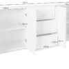 Credenza Ping 220 - 4 ante/3 cassetti - Ardesia - immagine 3