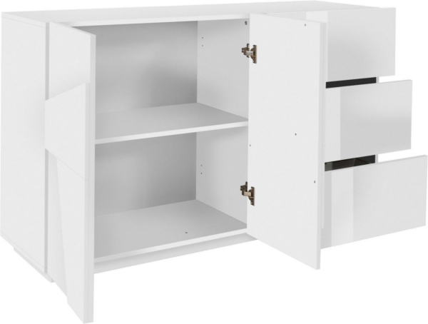 Credenza Ping 140 - 2 ante/3 cassetti - Bianco Lucido - immagine 2