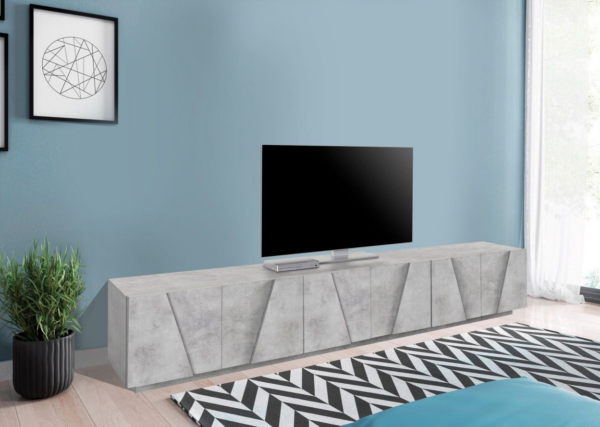 Mobile Porta TV Ping 240 - 6 ante - Cemento Bronx