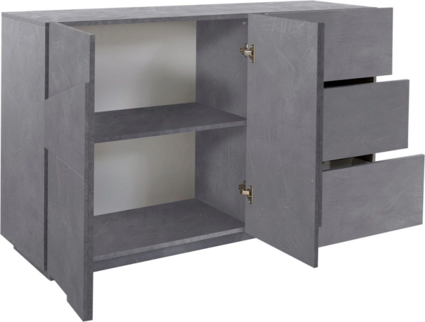 Credenza Ping 140 - 2 ante/3 cassetti - Ardesia - immagine 2