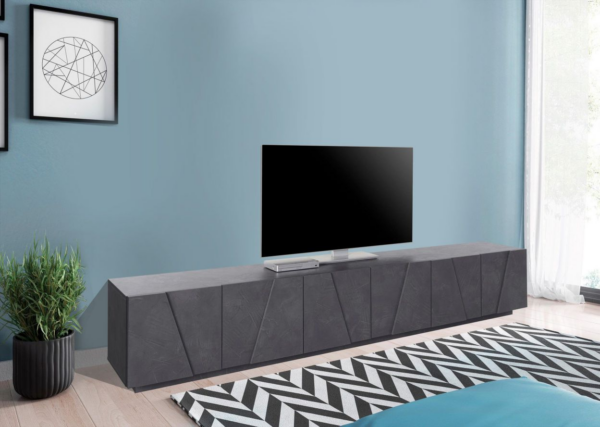 Mobile Porta TV Ping 240 - 6 ante - Ardesia