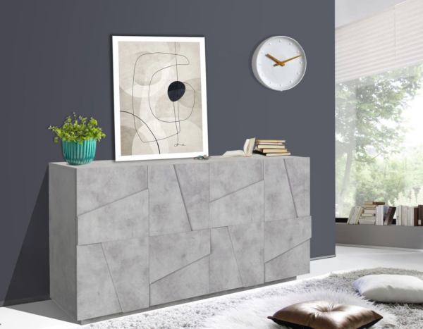 Credenza Ping 160 - 4 ante - Cemento Bronx