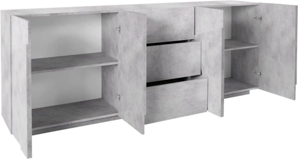 Credenza Ping 220 - 4 ante/3 cassetti - Cemento Bronx - immagine 2