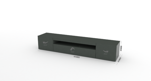 Mobile Porta TV Daiquiri - 200cm - Antracite Lucido - immagine 4