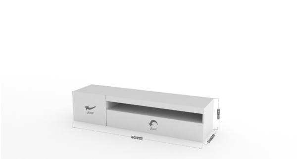Mobile Porta TV Daiquiri - 155cm - Bianco Lucido - immagine 4