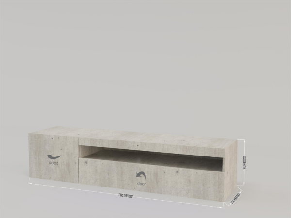 Mobile Porta TV Daiquiri - 155cm - Cemento - immagine 4