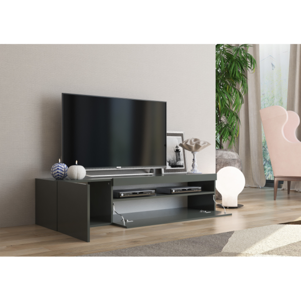 Mobile Porta TV Daiquiri - 155cm - Antracite Lucido - immagine 2
