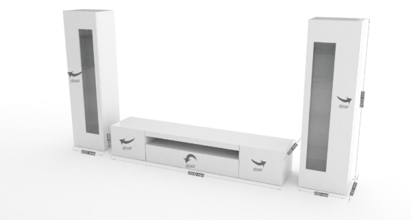 Set Soggiorno Daiquiri - 290x162x40 - Bianco Lucido - immagine 5