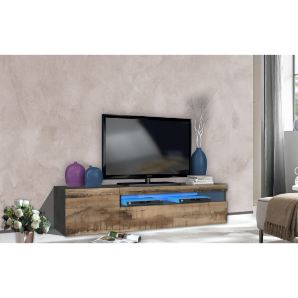 Mobile Porta TV Daiquiri - 155cm - Ardesia e Acero Pereira