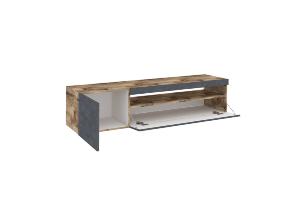 Mobile Porta TV Daiquiri - 155cm - Acero Pereira e Ardesia - immagine 3