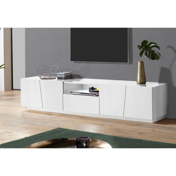 Mobile Porta TV Vega 220 - 4 ante/1 cassetto - Bianco Lucido