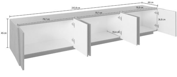 Mobile Porta TV Ping 240 - 6 ante - Cemento Bronx - immagine 4