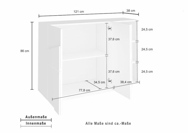 Mobile Multiuso Ping 120 - 3 ante - Ardesia - immagine 4