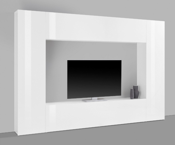 Parete soggiorno Maruska - 260x180x30 - Bianco Lucido - immagine 3