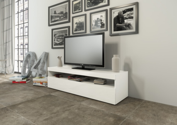 Mobile Porta TV Burrata 130 - Bianco - immagine 2