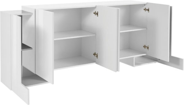 Credenza Pillon 210 - 2+4 ante - Bianco Lucido
