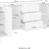 Credenza Pillon 210 - 2+2 ante + 3 cassetti - Bianco Lucido/Report - immagine 2