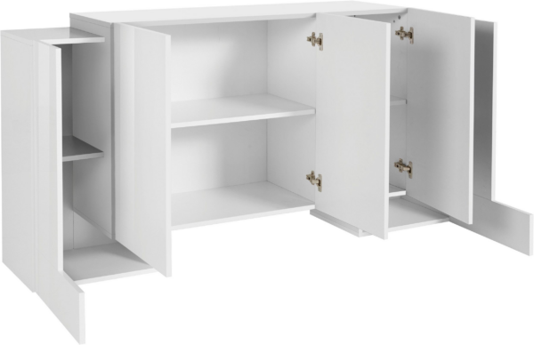 Credenza Pillon 170 - 2 ante + 3 ante - Bianco Lucido