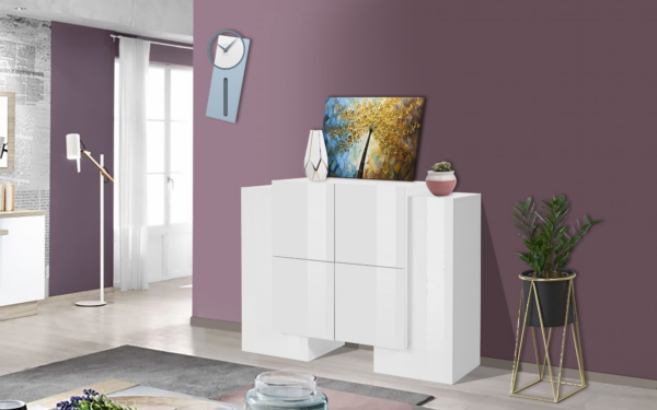 Madia Pillon 130 - 2+4 ante - Bianco Lucido - immagine 4