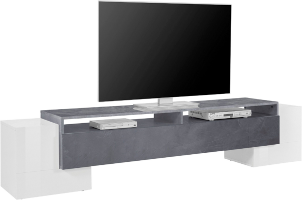 Porta TV Pillon 210 - 2+1 ante - Bianco Lucido/Report - immagine 3