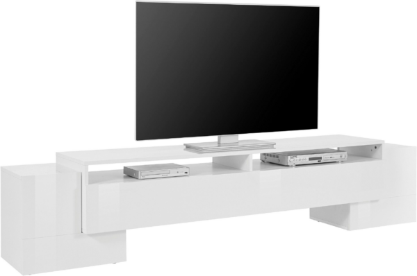 Porta TV Pillon 210 - 2+1 ante - Bianco Lucido - immagine 3