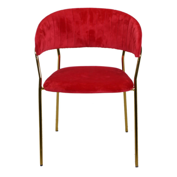 Poltrona velluto Brendeburgo rosso cm57x52h46/74/78 - immagine 2