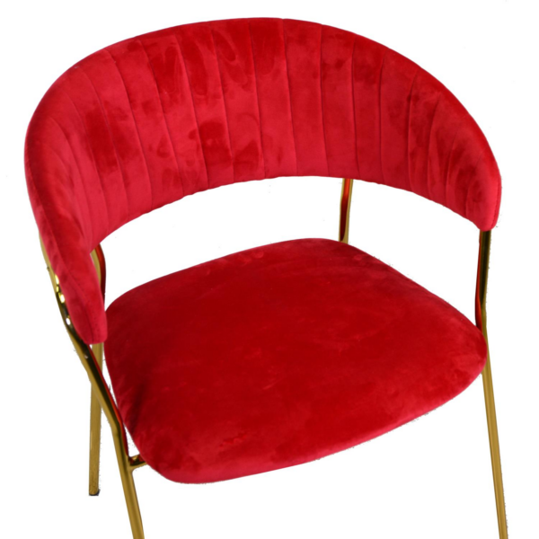 Poltrona velluto Brendeburgo rosso cm57x52h46/74/78 - immagine 3