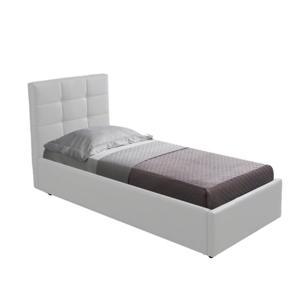 Letto singolo con contenitore Napoli bianco - immagine 2