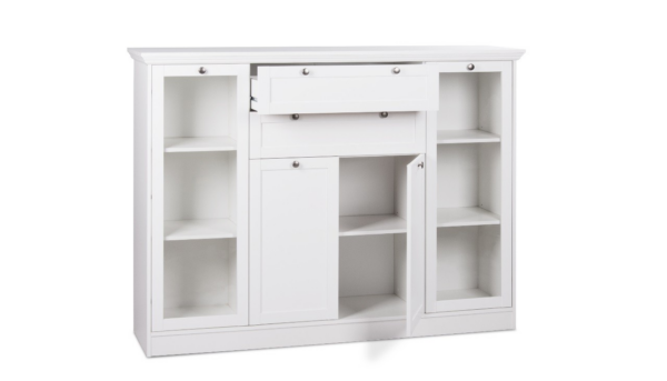 Credenza Landwood 53 bianca con vetrina - immagine 4