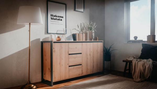 Madia Denver 3 160x40x88H quercia antracite - immagine 3