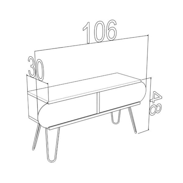 Porta TV Illia noce 106x30x48H MT190111 - immagine 3