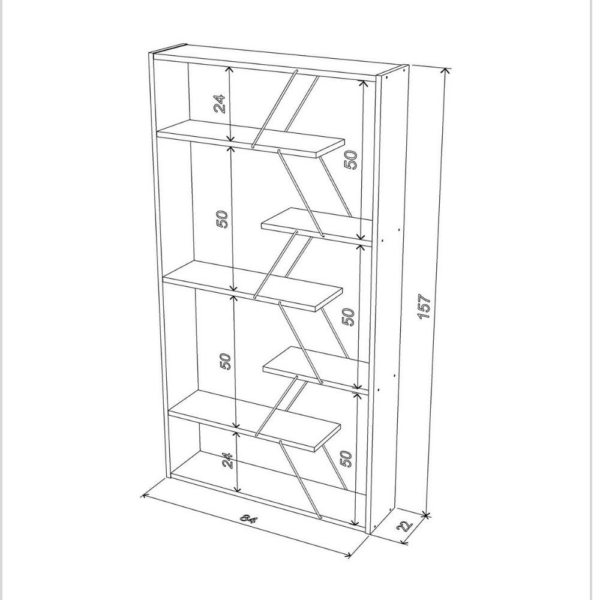 Libreria Tars rovere 84x24x157H - immagine 2
