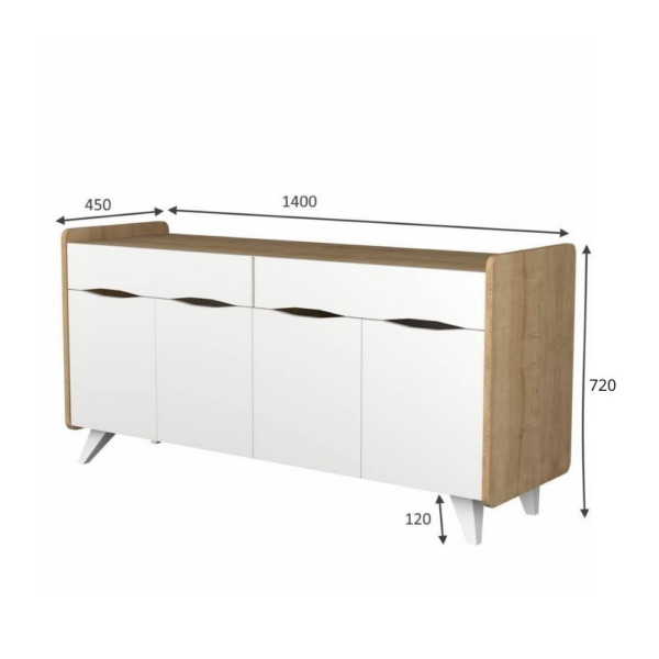 Madia Sila cemento 140x45x72H cm. - immagine 3