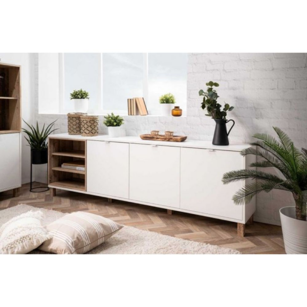 Madia Menorca 57A 3 ante bianco rovere 200x35x64,5 - immagine 7
