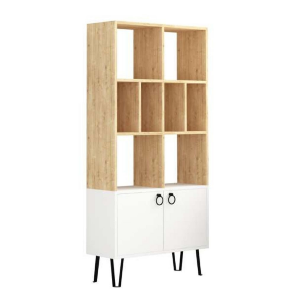 Libreria Bene con ante rovere bianco - immagine 3