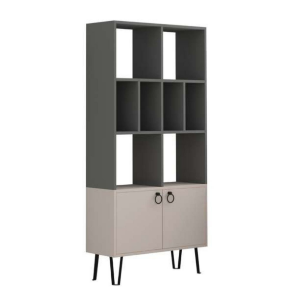 Libreria Bene con ante antracite tortora - immagine 3