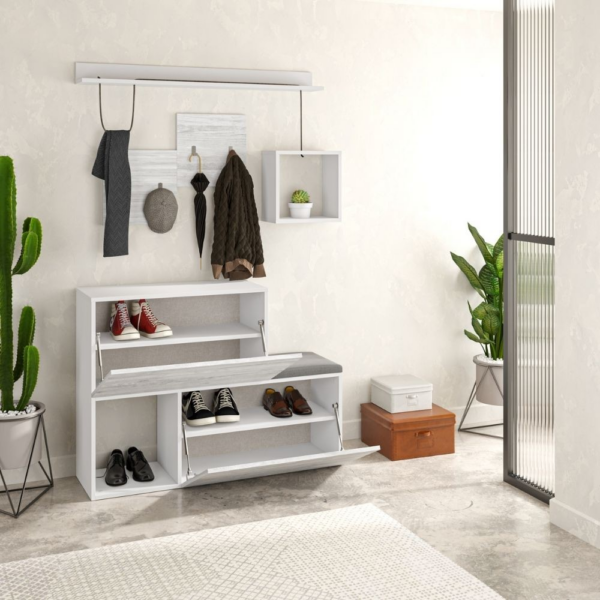 Mobile ingresso scarpiera Holdon bianco vintage - immagine 3