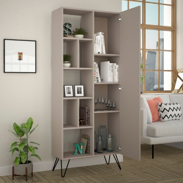 Libreria Jedda tortora con anta 80,6x191 - immagine 2